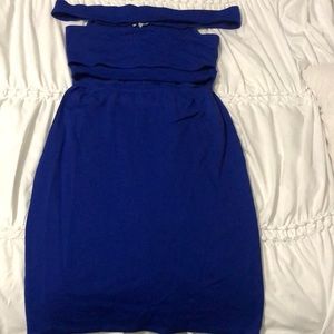 Royal blue bodycon midi dress